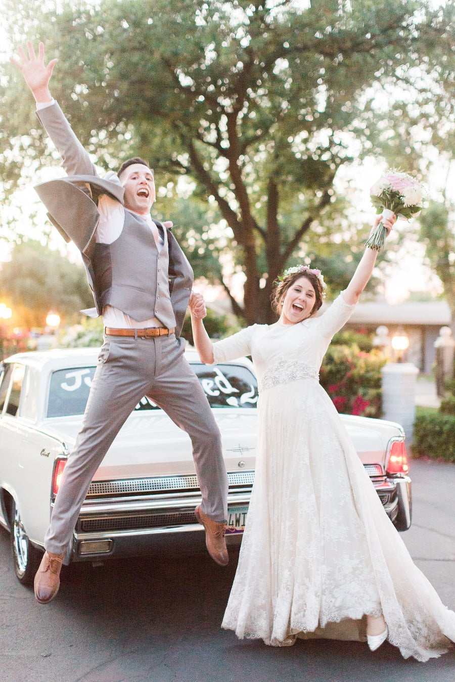 Premium Photo  Happy girl bride with bridal veil having fun