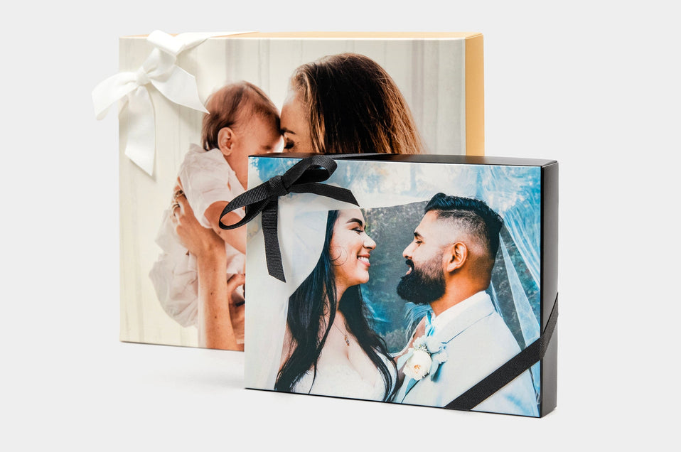 Wooden Photo Storage Box for 8x10 Wedding Photography Prints, Memory Box 