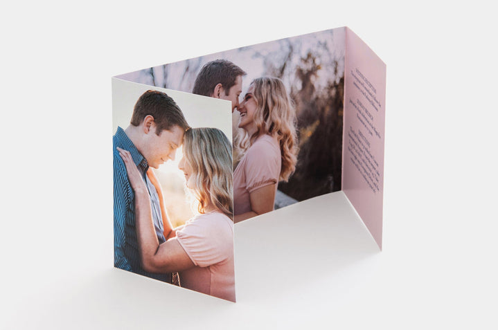 5x7" Gate Fold Card featuring Engagement photos.