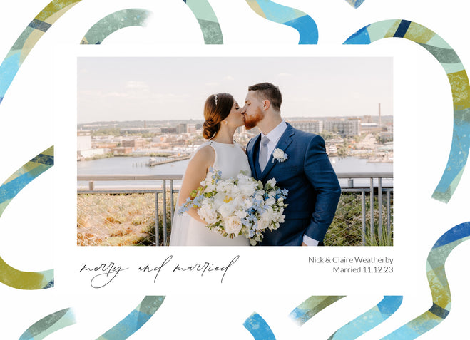 Cheerful Curls-Postcards-Nations Photo Lab-Landscape-Celtic Blue-Just Married-Nations Photo Lab