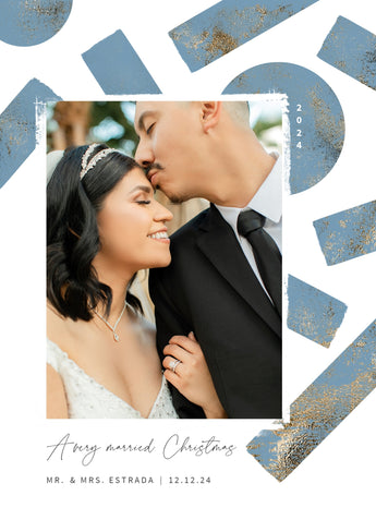 Joyful Shapes-Postcards-Nations Photo Lab-Portrait-Air Force Blue-Just Married-Nations Photo Lab