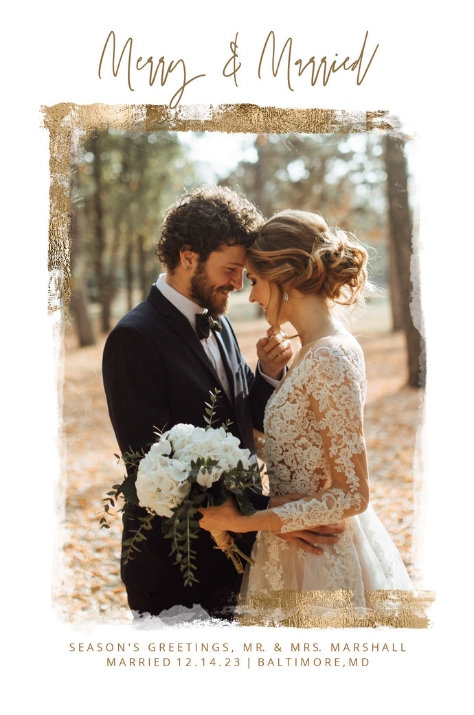 Rustic Gold-Postcards-Nations Photo Lab-Portrait-White-Just Married-Nations Photo Lab