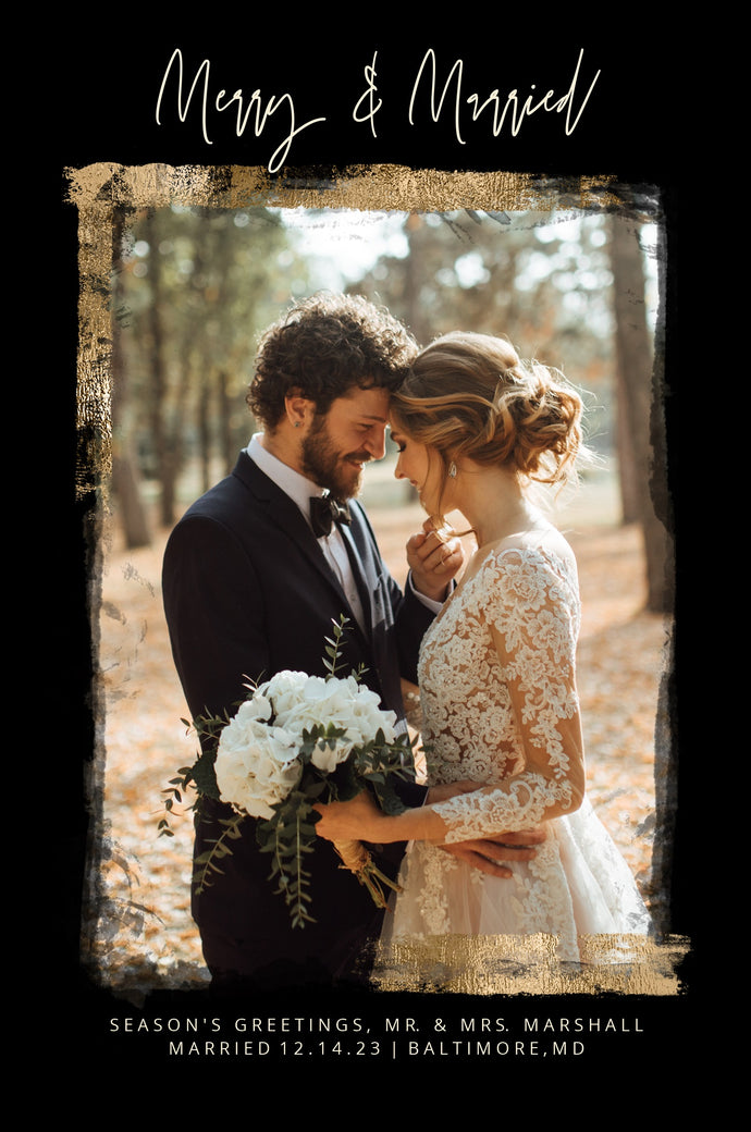 Rustic Gold-Postcards-Nations Photo Lab-Portrait-Black-Just Married-Nations Photo Lab