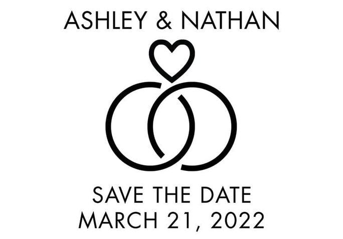 Self Inking Stamps - Wedding Rings Save The Date-Self Inking Stamps-Nations Photo Lab-Nations Photo Lab