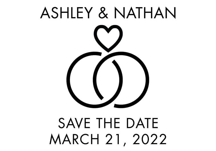 Self Inking Stamps - Wedding Rings Save The Date-Self Inking Stamps-Nations Photo Lab-Nations Photo Lab