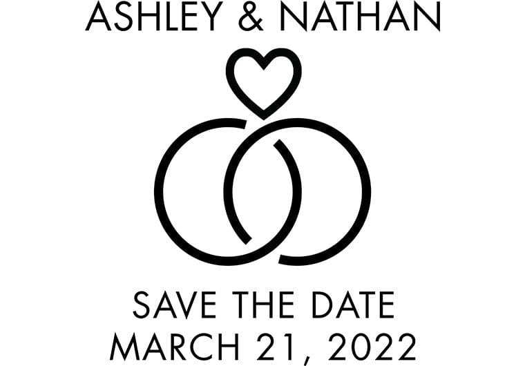 Self Inking Stamps - Wedding Rings Save The Date-Self Inking Stamps-Nations Photo Lab-Nations Photo Lab