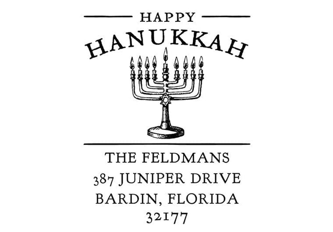 Self Inking Stamps - Hanukkah Menorah Address-Self Inking Stamps-Nations Photo Lab-Nations Photo Lab