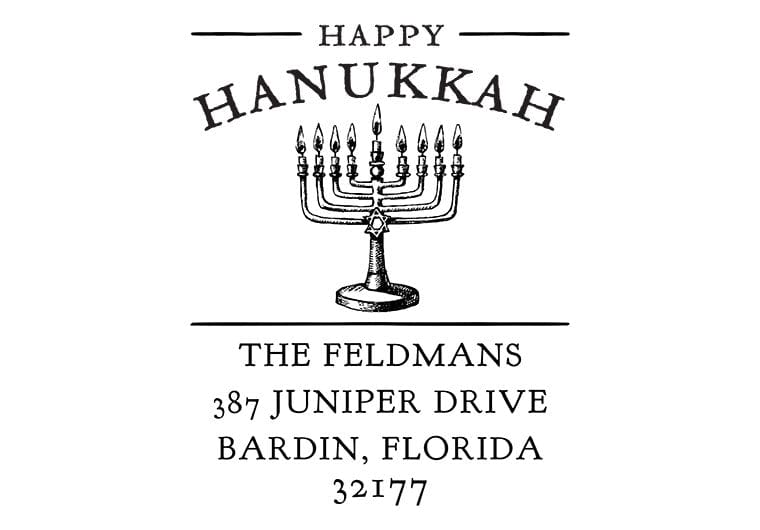 Self Inking Stamps - Hanukkah Menorah Address-Self Inking Stamps-Nations Photo Lab-Nations Photo Lab