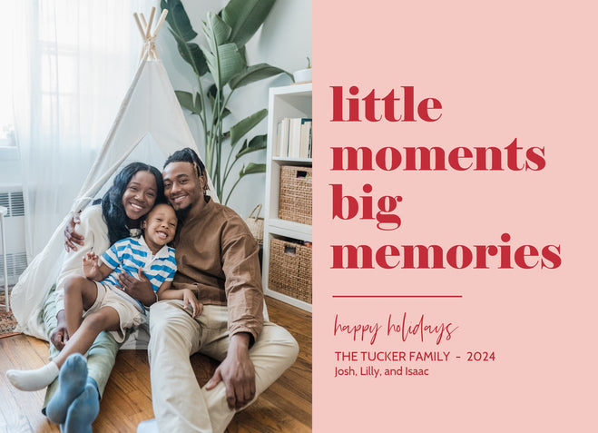 Big Memories-Postcards-Nations Photo Lab-Landscape-Baby Pink-Happy Holidays-Nations Photo Lab