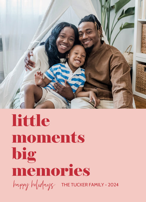 Big Memories-Postcards-Nations Photo Lab-Portrait-Baby Pink-Happy Holidays-Nations Photo Lab