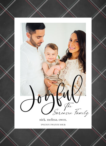 Joyful Plaid-Postcards-Nations Photo Lab-Portrait-Black Olive-Nations Photo Lab