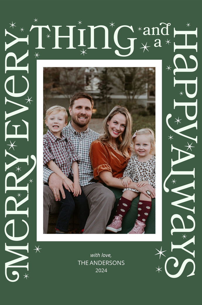 Merry Frame-Postcards-Nations Photo Lab-Portrait-Gray-Asparagus-Merry Christmas-Nations Photo Lab