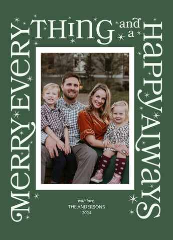 Merry Frame-Postcards-Nations Photo Lab-Portrait-Gray-Asparagus-Merry Christmas-Nations Photo Lab