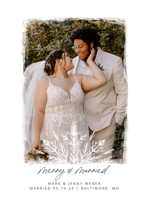 Serene Snowflake-Postcards-Nations Photo Lab-Portrait-White-Just Married-Nations Photo Lab